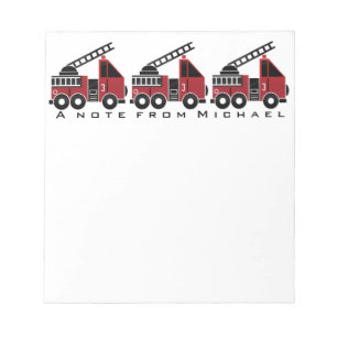 Fire trucks custom notepad