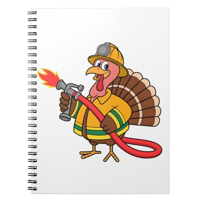 Fire trucks Firefighter Thanksgiving Turkey   Notebook (Front)
