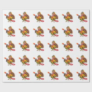 Fire trucks Firefighter Thanksgiving Turkey Wrapping Paper