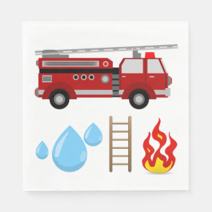 Fire Trucks Kids Party Boys Paper Napkins