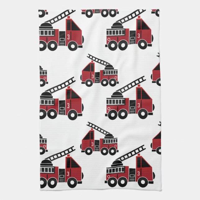 Fire trucks kitchen towel (Vertical)