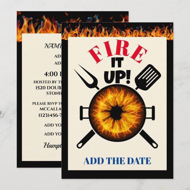 FIRE UP the Grill Invitation (Front/Back)