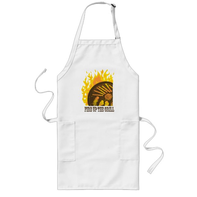 Fire Up The Grill Long Apron (Front)