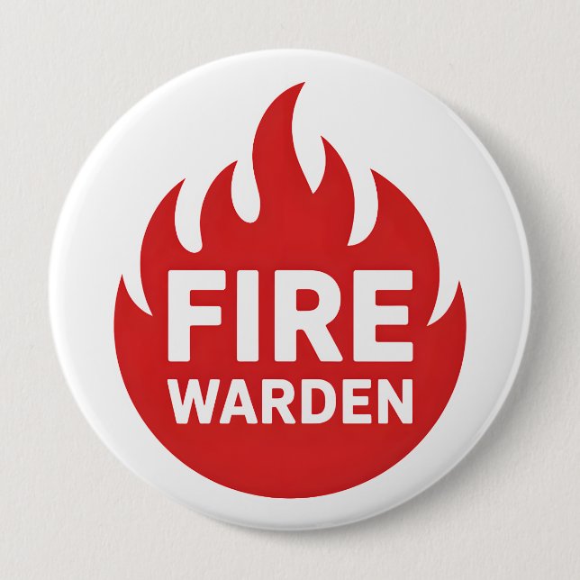 Fire Warden 10 Cm Round Badge (Front)