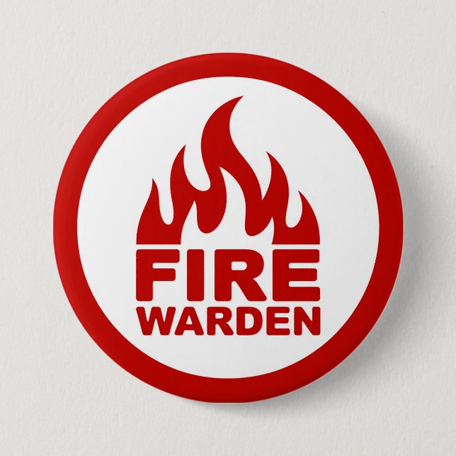 Fire Warden 7.5 Cm Round Badge (Front)
