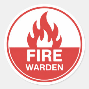 Fire Warden Classic Round Sticker