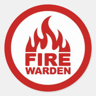 Fire Warden Classic Round Sticker