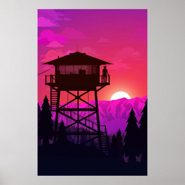 Fire Watch Lookout Tower  Poster (Front)