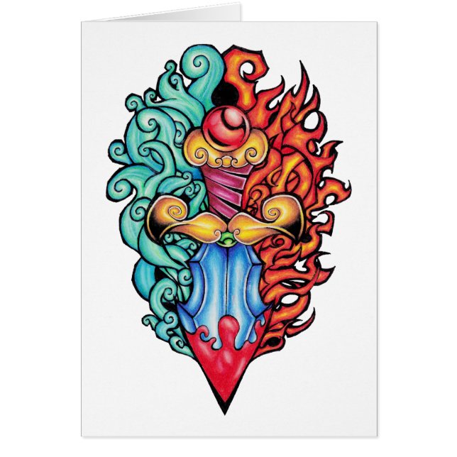 Fire & Water Dagger Tattoo (Front)