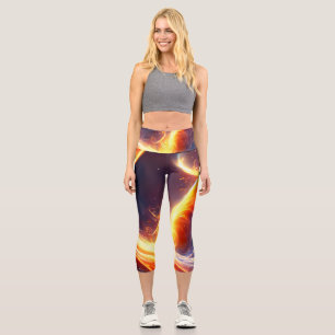 Fire Water Space Capri Leggings