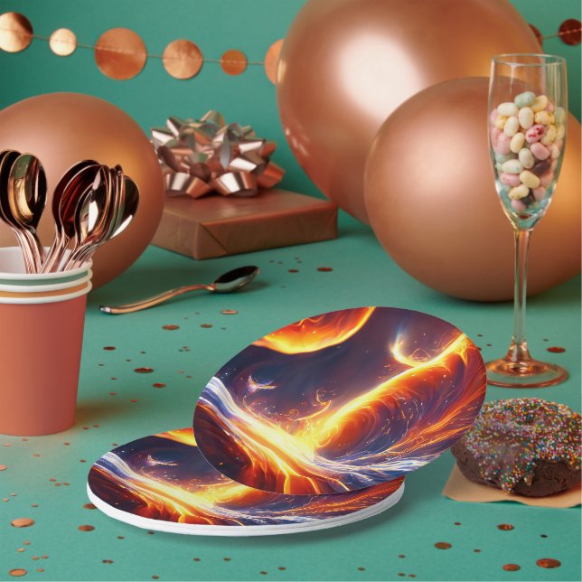 Fire Water Space Paper Plate (Multi)