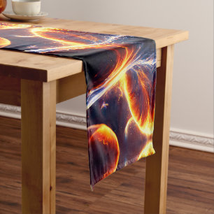 Fire Water Space Short Table Runner