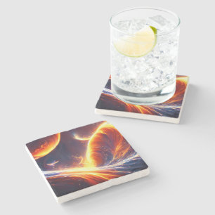Fire Water Space Stone Coaster