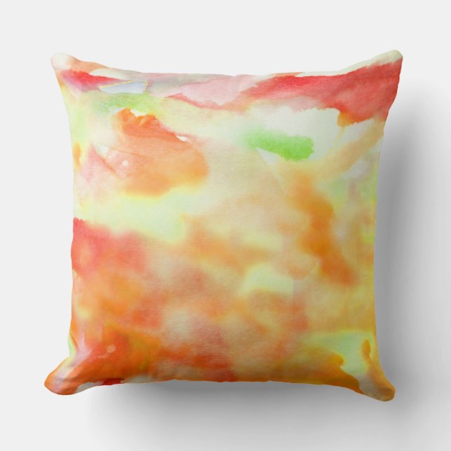 FIRE WATERCOLOR Retro DESIGN Throw Pillow (Front)