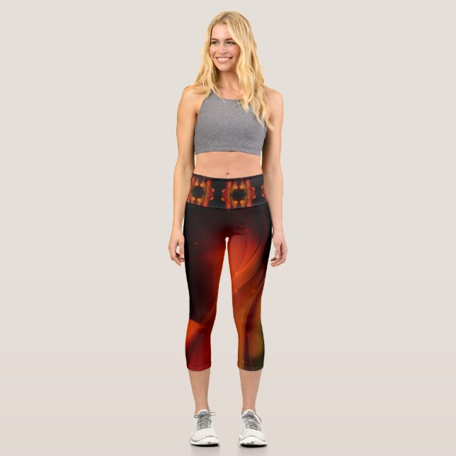 Fire Wave Capri Leggings (Front)