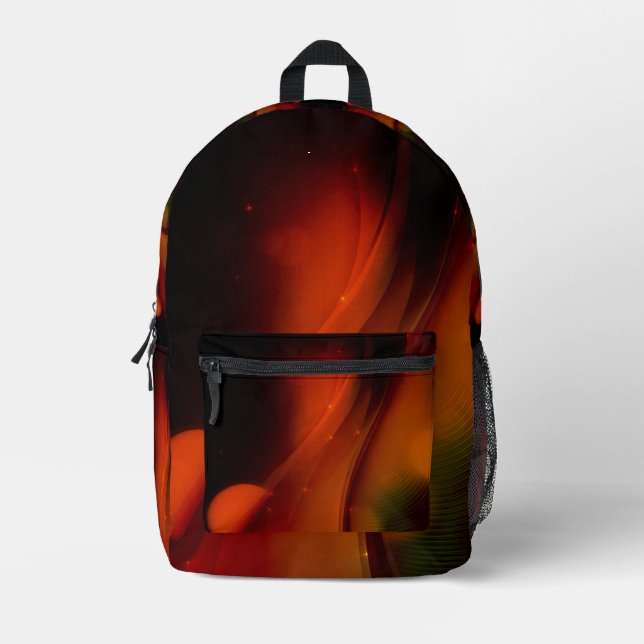 Fire Wave Printed Backpack (Front)