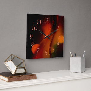 Fire Wave Square Wall Clock