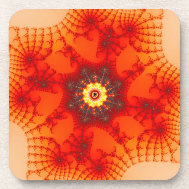 Fire Web - Fractal Art Coaster (Front)