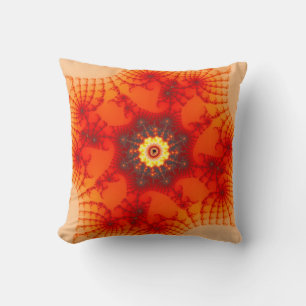 Fire Web - Fractal Art Cushion
