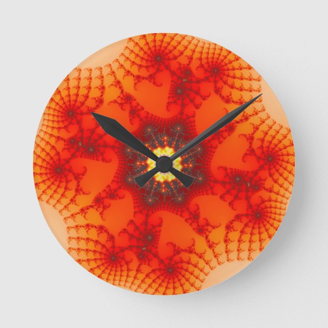 Fire Web - Fractal Art Round Clock (Front)