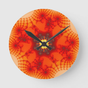 Fire Web - Fractal Art Round Clock