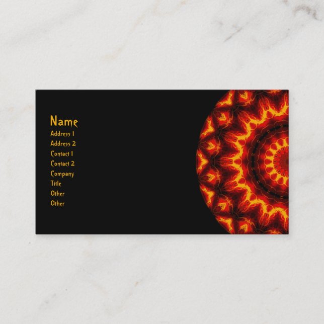 Fire Wheel Kaleidoscope Business Card (Front)
