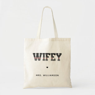 Fire Wifey Thin Red Line Firefighter Fireman Wife  Tote Bag