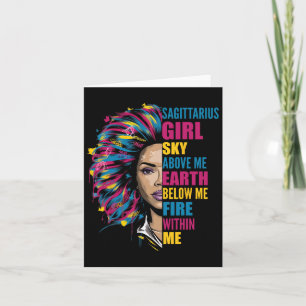 Fire Within Sagittarius Girl Black Woman November  Card