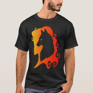 Fire Wolf Spirit Totem Animal Guide Pagan Wicca Ch T-Shirt