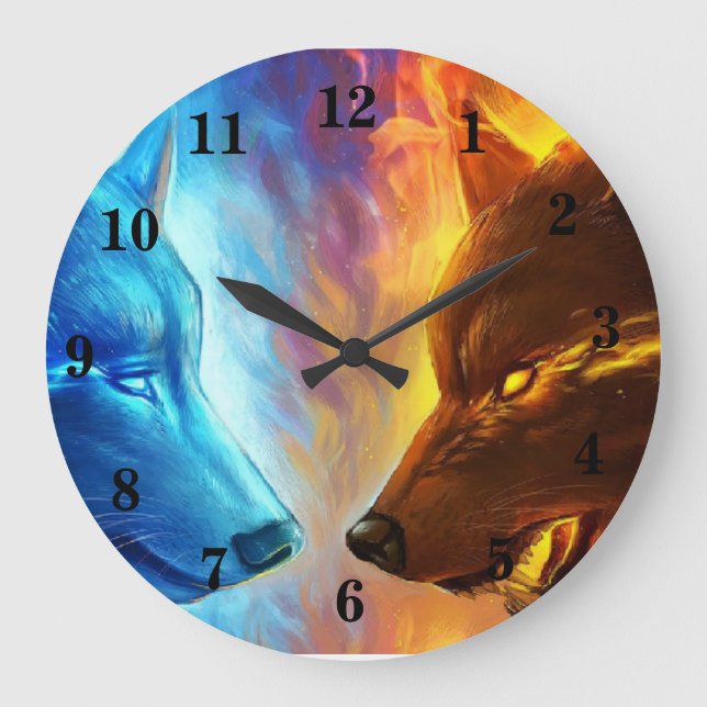 Fire Wolves Wall Clock (Front)