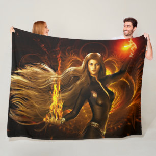 FIRE WOMAN FLEECE BLANKET