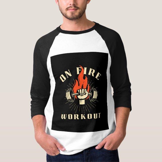 Fire Workout" Full-Sleeve T-Shirt (Front)