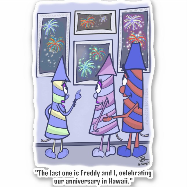 Fire Works Custom-Cut Sticker (Front)