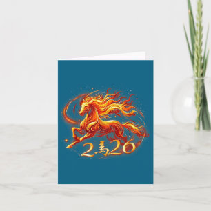 Fire Year Of The Horse 2026 Chinese New Year Famil Thank You Card