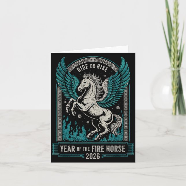 Fire Year Of The Horse – Chinese Zodiac New Year 2 Card (Front)