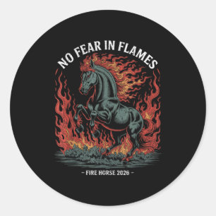 Fire Year Of The Horse – Chinese Zodiac New Year 2 Classic Round Sticker