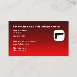 Firearms And Self Defence Classes Business Card