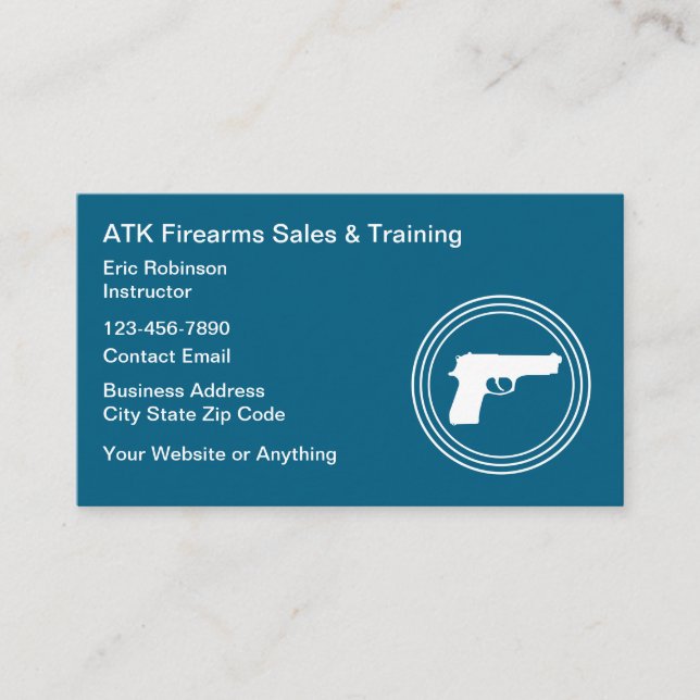 Firearms Range And Safety Training Business Card (Front)