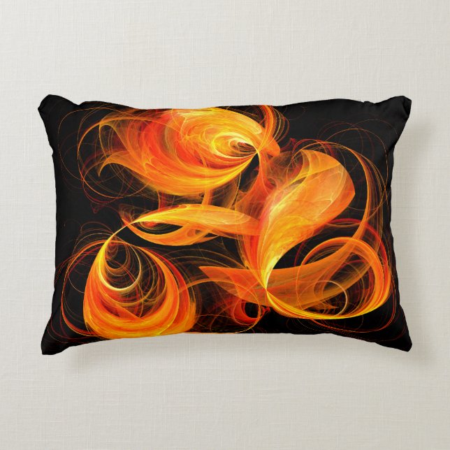 Fireball Abstract Art Accent Pillow (Front)