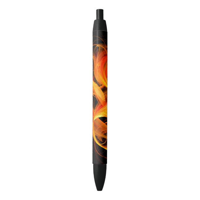 Fireball Abstract Art Black Ink Pen (Front Vertical)