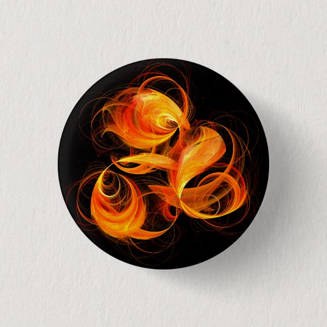 Fireball Abstract Art Button (round) (Front)