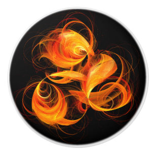 Fireball Abstract Art Ceramic Knob