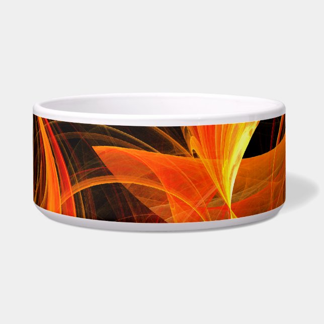 Fireball Abstract Art Dog Bowl (Front)