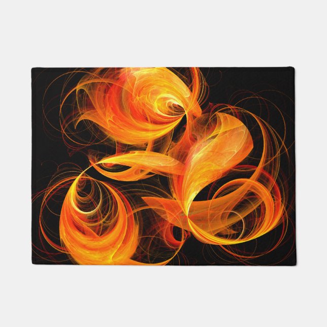 Fireball Abstract Art Doormat (Front)