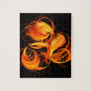 Fireball Abstract Art Jigsaw Puzzle