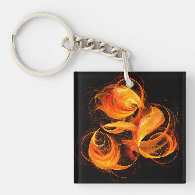 Fireball Abstract Art Key Ring (Front)