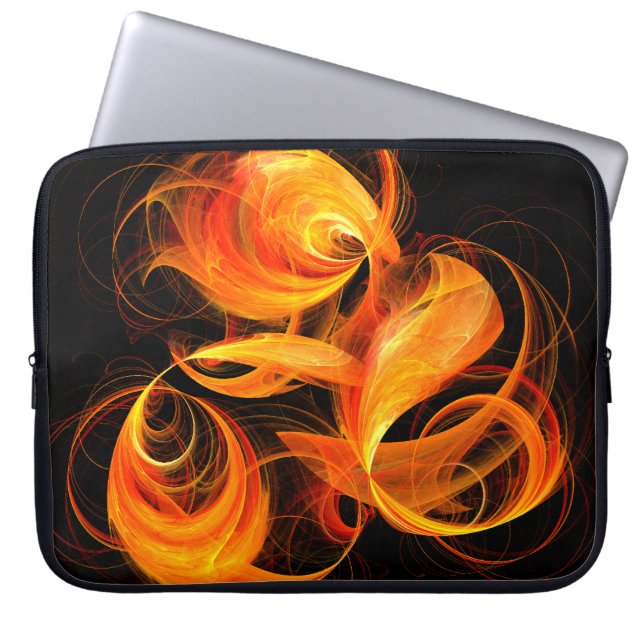 Fireball Abstract Art Laptop Sleeve (Front)