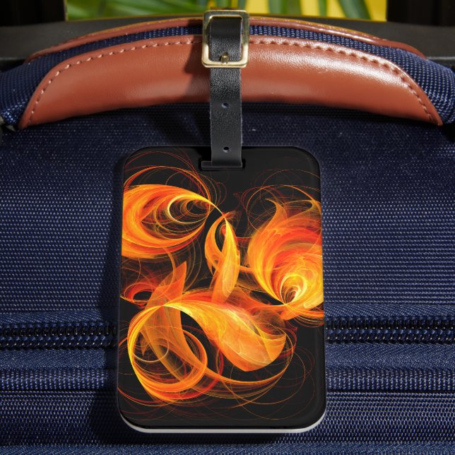 Fireball Abstract Art Luggage Tag (Front Insitu 2)