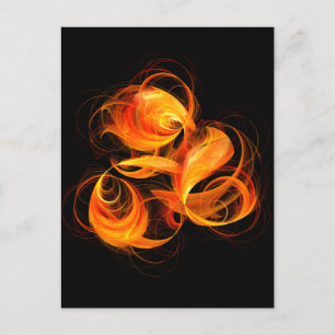Fireball Abstract Art Postcard
