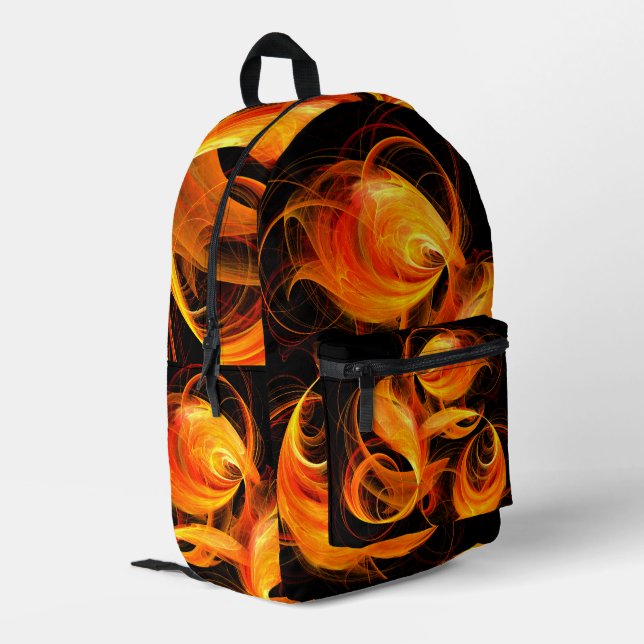 Fireball Abstract Art Printed Backpack (Back Corner Left)